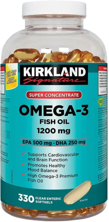 کپسول ژلاتینی امگا 3 سوپر کنسانتره کرکلند سیگنچر 1200 میلی‌گرم 330 عددی (Kirkland Signature Super Concentrate Omega 3 1200mg 330 Softgels)