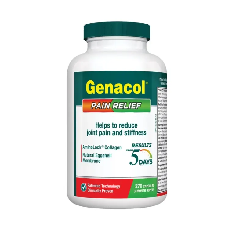 کپسول جناکول پین ریلیف ۲۷۰ عددی؛ کمک به کاهش درد و خشکی مفاصل | Genacol Pain Relief with AminoLock Collagen & Natural Eggshell Membrane – 270 Capsules