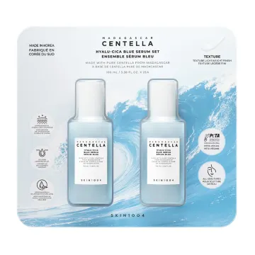 سرم آبرسان اسکین ۱۰۰۴ مدل Madagascar Centella Hyalu-Cica Blue Serum | پک دوتایی ۱۰۰ میلی‌لیتری | SKIN1004 Madagascar Centella Hyalu-Cica Blue Serum Set – 2 x 10
