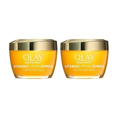 پک دوتایی کرم مرطوب‌کننده و روشن‌کننده Olay Regenerist Vitamin C + Peptide 24 MAX حجم 100 میلی‌لیتر - تصویر 1