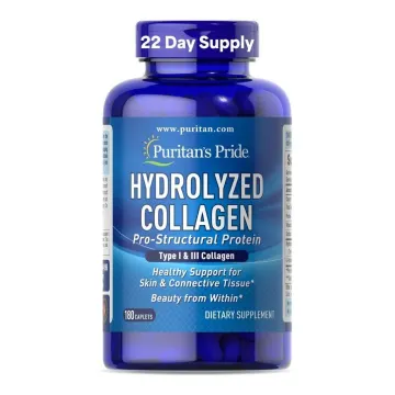 Puritan's Pride Hydrolyzed Collagen Pro-Structural Protein 1000mg, 180 Caplets - کلاژن هیدرولیزشده پیوریتانز پراید ۱۰۰۰ میلی‌گرم، ۱۸۰ قرص