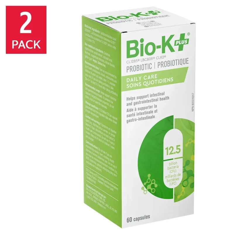 پروبیوتیک Bio-K+ Daily Care 12.5 میلیارد باکتری - 2 بسته 60 عددی کپسول