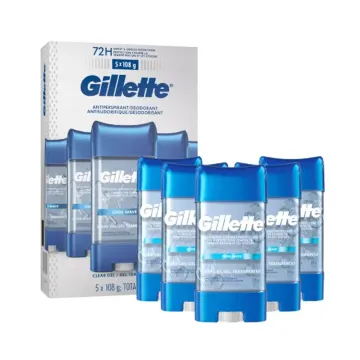 ژل ضدتعریق و دئودورانت مردانه ژیلت Cool Wave، بسته ۵ عددی ۱۰۸ گرمی - Gillette Clear Gel Antiperspirant & Deodorant Cool Wave – 5 × 108 g