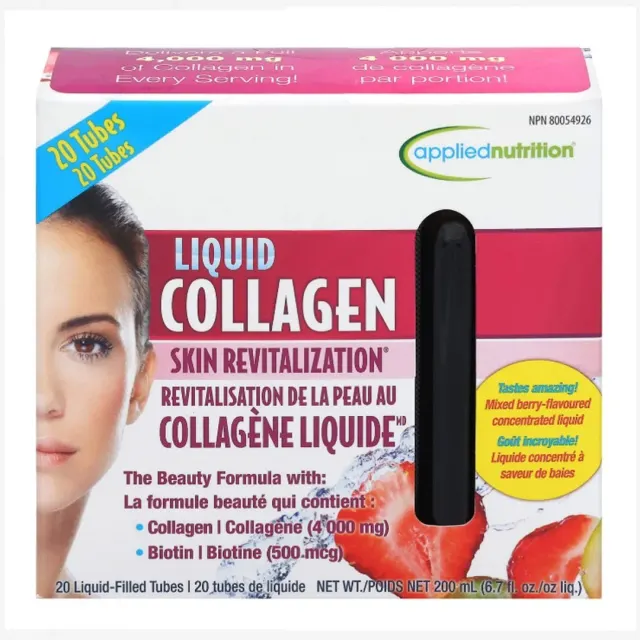 کلاژن مایع اپلاید نوتریشن مدل Skin Revitalization با بیوتین، طعم میکس بری، بسته ۲۰ عددی - Applied Nutrition Liquid Collagen with Biotin Skin Revitalization, Mix