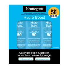 ضدآفتاب آبرسان واتر ژل نوتروژینا هیدرو بوست SPF 50 – پک ۳ عددی ۸۸ میلی‌لیتری (Neutrogena Hydro Boost Water Gel Sunscreen SPF 50 – 3-Pack 88ml) - تصویر 1