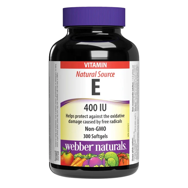 کپسول ویتامین E 400 IU وبِر نچرالز، 300 عددی | webber naturals Vitamin E 400 IU, 300 Softgels