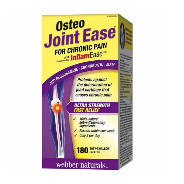 استئو جوینت ایز وبر نچرالز (Webber Naturals Osteo Joint Ease) با اینفلم‌ایز، گلوکوزامین، کندرویتین و MSM – 180 کپلت