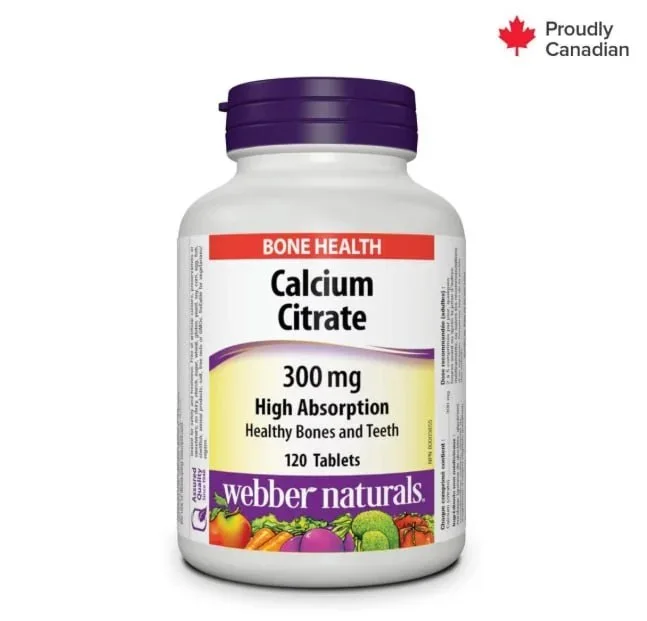مکمل کلسیم سیترات ۳۰۰ میلی‌گرم وبر نچرالز (Webber Naturals Calcium Citrate 300 mg) - ۱۲۰ قرص