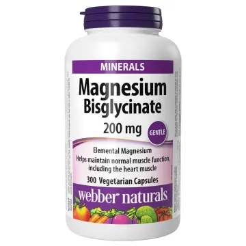 کپسول منیزیم بیس‌گلیسینات 200 میلی‌گرم Webber Naturals - 300 عددی (Magnesium Bisglycinate 200 mg)