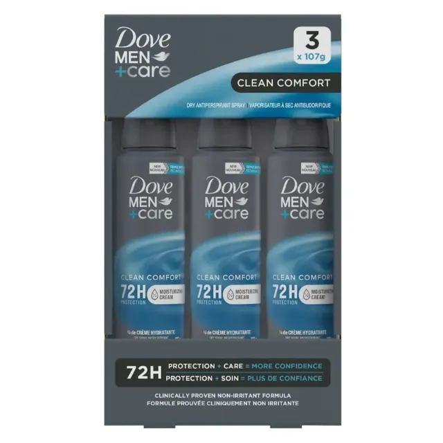 اسپری ضدتعریق مردانه Dove Men+Care Clean Comfort، بسته ۳ عددی ۱۰۷ گرمی - Dove Men+Care Clean Comfort Dry Spray Antiperspirant – 3 × 107 g