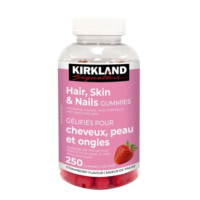 گامی مو، پوست و ناخن کرکلند سیگنچر | Kirkland Signature Hair, Skin & Nails Gummies با بیوتین، ویتامین C و ویتامین E، ۲۵۰ عددی