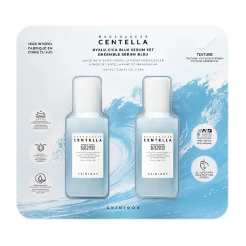 سرم آبرسان اسکین ۱۰۰۴ مدل Madagascar Centella Hyalu-Cica Blue Serum | پک دوتایی ۱۰۰ میلیلیتری | SKIN1004 Madagascar Centella Hyalu-Cica Blue Serum Set – 2 x 10