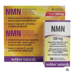 وببر نچرالز NMN 500 میلی‌گرم، 90 کپسول گیاهی - Webber Naturals NMN 500 mg, 90 Vegetarian Capsules - تصویر 2