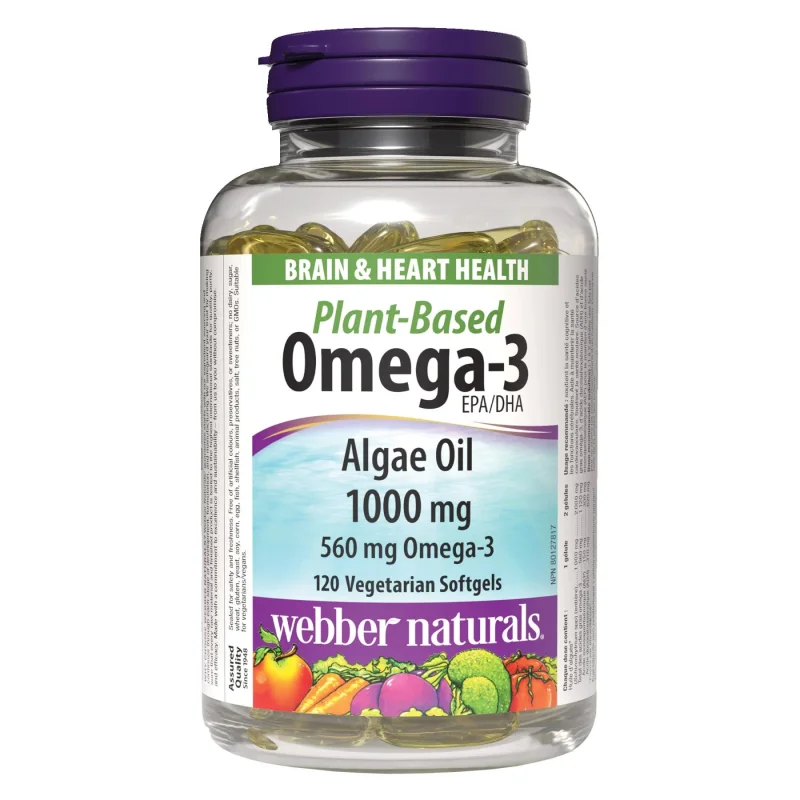 وبِر نچرالز، امگا-3 گیاهی از جلبک، 120 سافت‌ژل گیاهی (webber naturals Algae Omega-3)